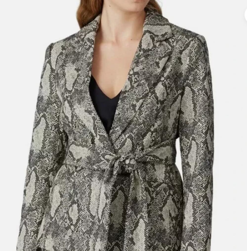 RACHEL ROY Snakeskin Print Tie Waist Blazer Jacket Women's Medium